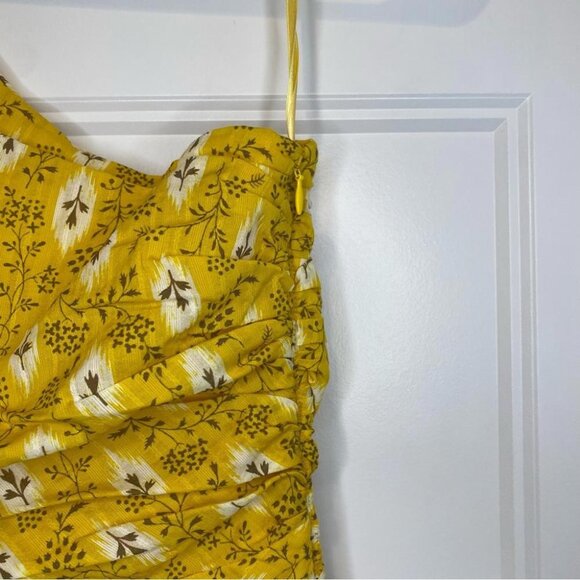 Veronica Beard Yellow Multi Virginia One Shoulder Maxi Dress Sz 0 00 - Picture 7 of 9